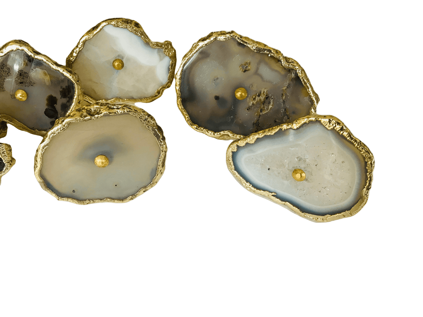 Natural Gray Agate Cabinet Door Pull Handle - Set of 6 - MAIA HOMES