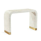 Natural Stripe Waterfall Bone Inlay Console Table with Brass Leg - MAIA HOMES