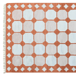 Natural Vegetable Dyed Indian Dhurrie Reversible Cotton Rug - Diamond Apricot