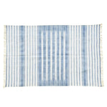 Natural Vegetable Dyed Indian Dhurrie Reversible Cotton Rug - Light Indigo