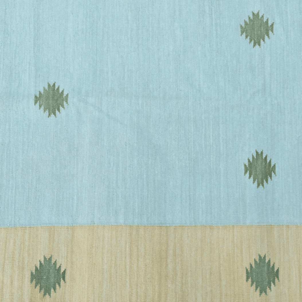 Natural Vegetable Dyed Indian Dhurrie Reversible Cotton Rug - Mini Diamond Pastel