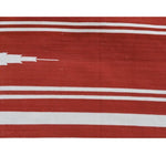 Natural Vegetable Dyed Indian Dhurrie Reversible Cotton Rug - Red