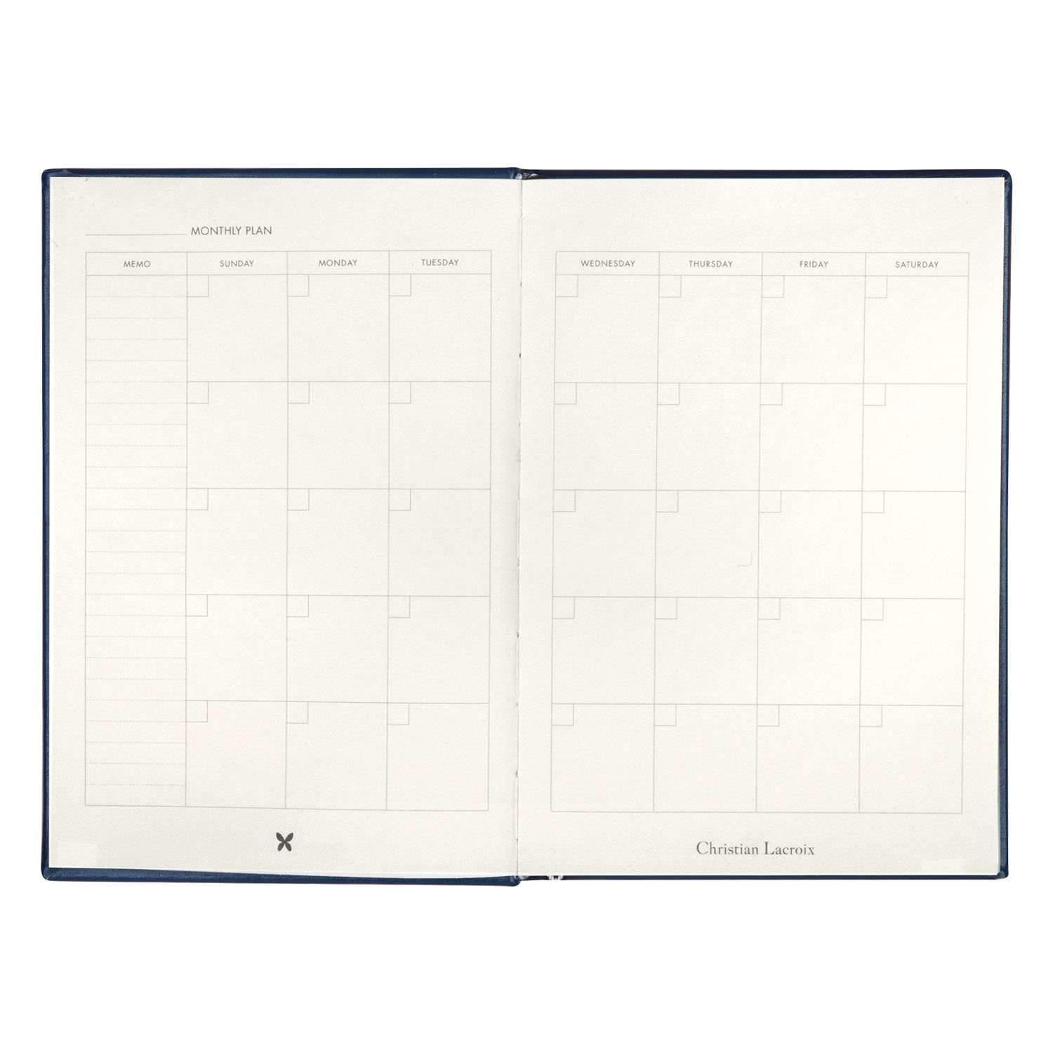 Navy Embossed Paseo Undated Agenda