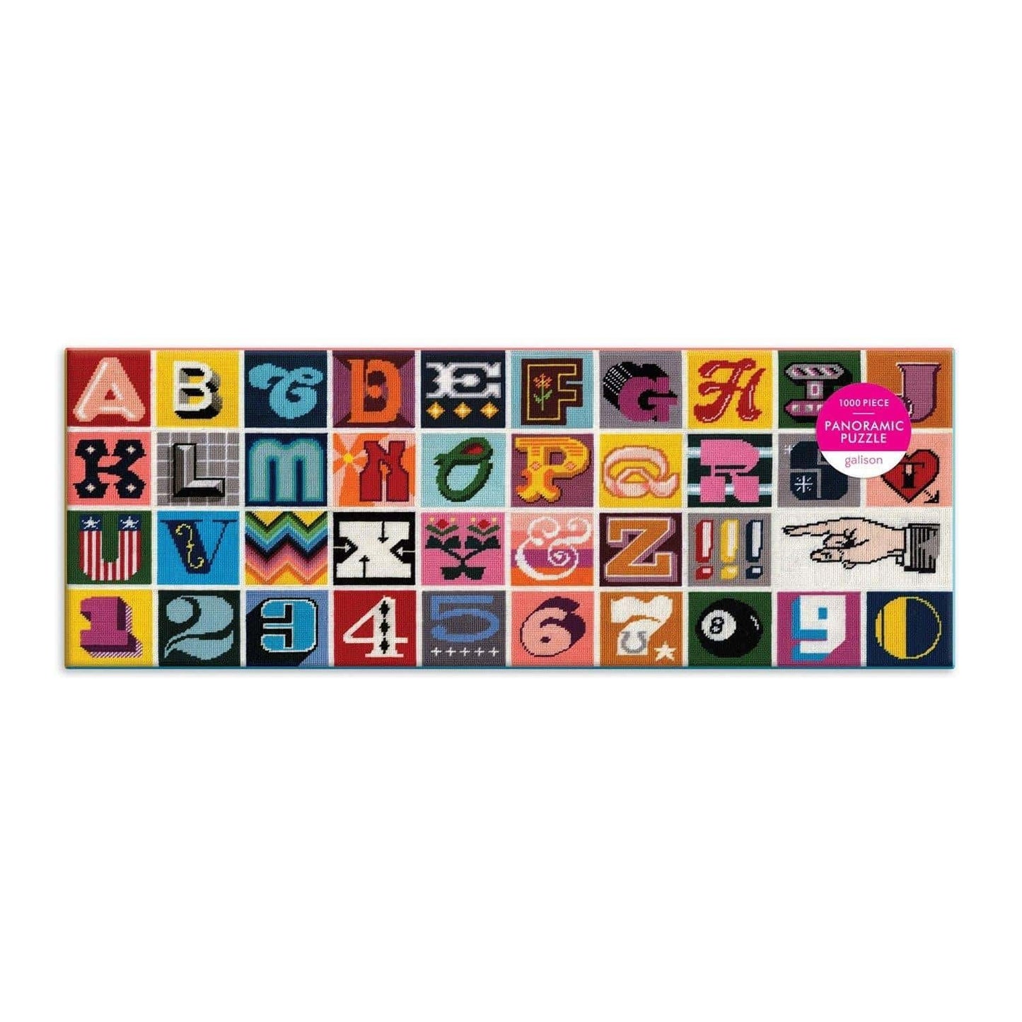 Needlepoint A to Z 1000 Piece Panoramic Jigsaw Puzzle