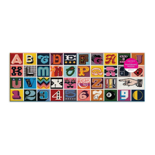 Needlepoint A to Z 1000 Piece Panoramic Jigsaw Puzzle - MAIA HOMES