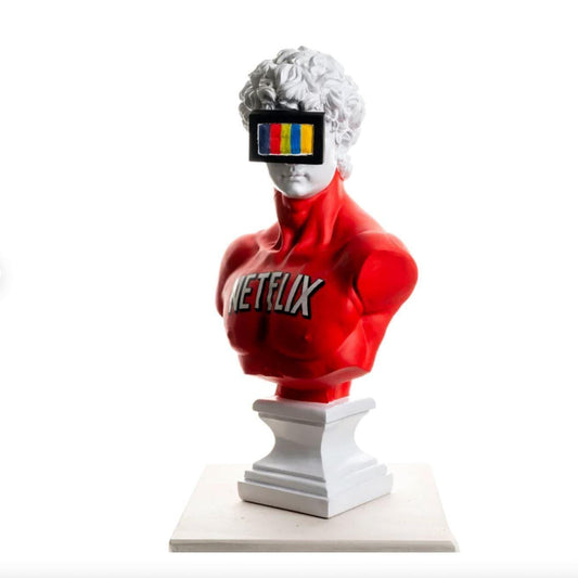 Netflix and Chill David's Bust Contemporary Art Sculpture - MAIA HOMES