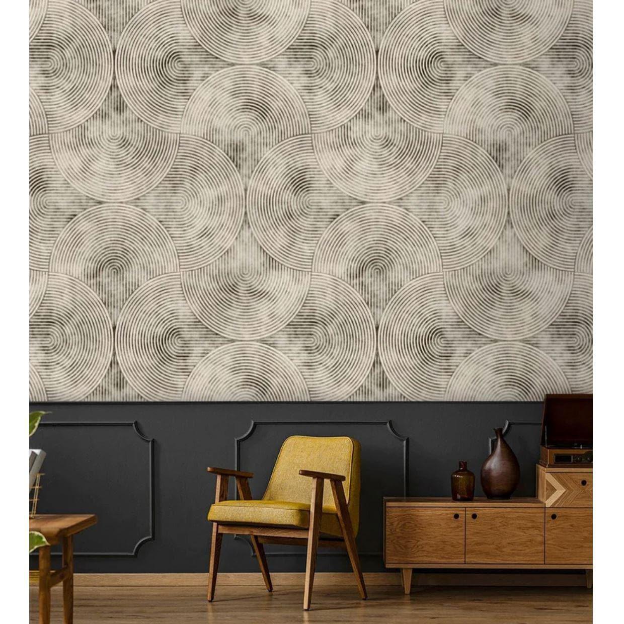 Neutral Beige Abstract Geometric Wall Paper