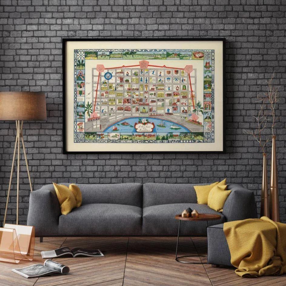 New Orleans Vintage Map Wall Print - MAIA HOMES