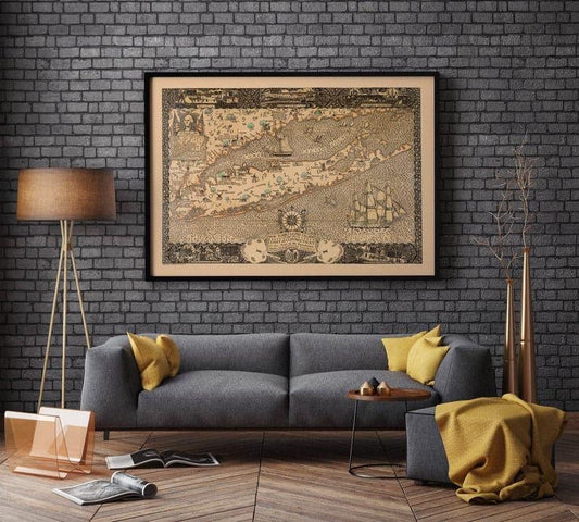 New York and Long Island and the Coast of Connecticut in the Days of the Revolution| Vintage Map Print - MAIA HOMES