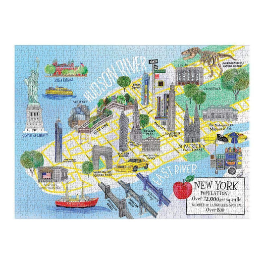 New York City Map 1000 Piece Jigsaw Puzzle - MAIA HOMES