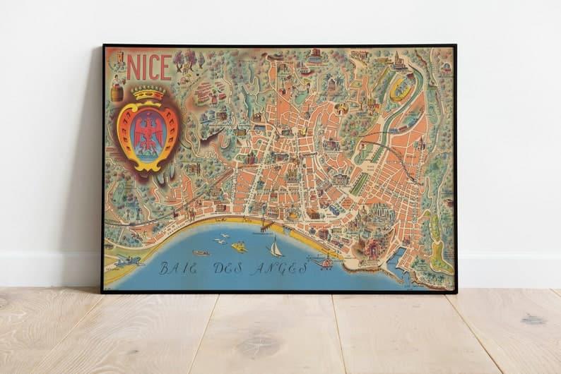 Nice Map Print| Art History - MAIA HOMES