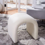 Nina Curve Velvet Ottoman Cream Velvet