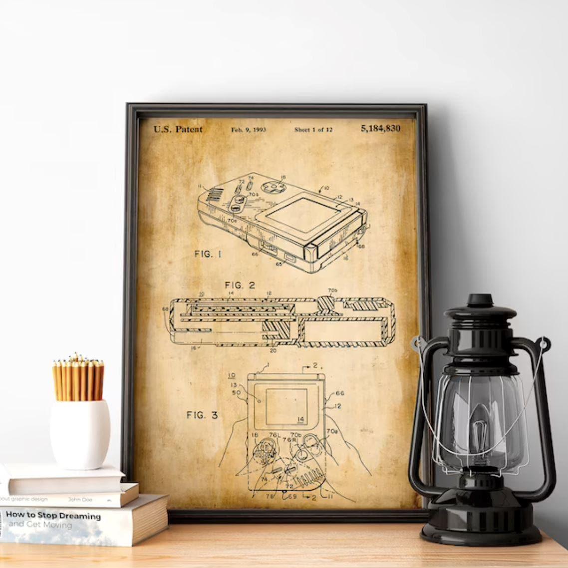 Nintendo Gameboy Patent Print