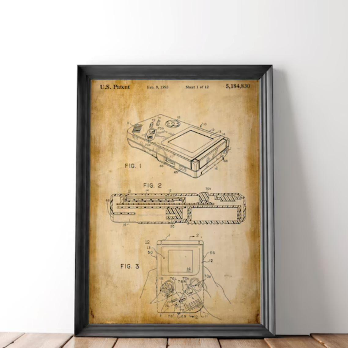 Nintendo Gameboy Patent Print