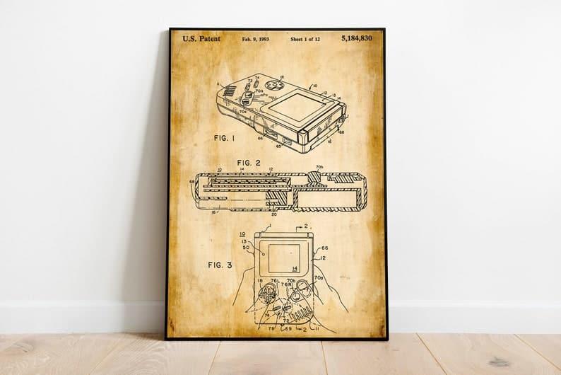Nintendo Gameboy Patent Print| Framed Art Print - MAIA HOMES
