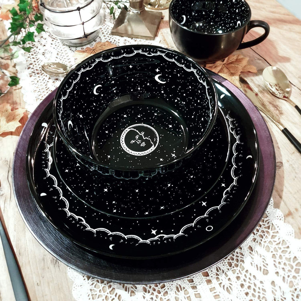 Noir Midnight Sky Porcelain Plate