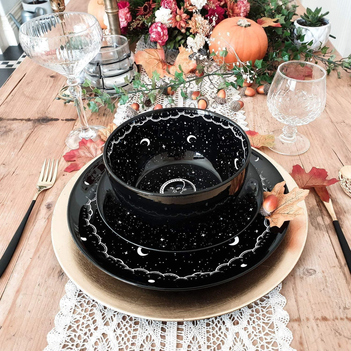 Noir Midnight Sky Porcelain Plate