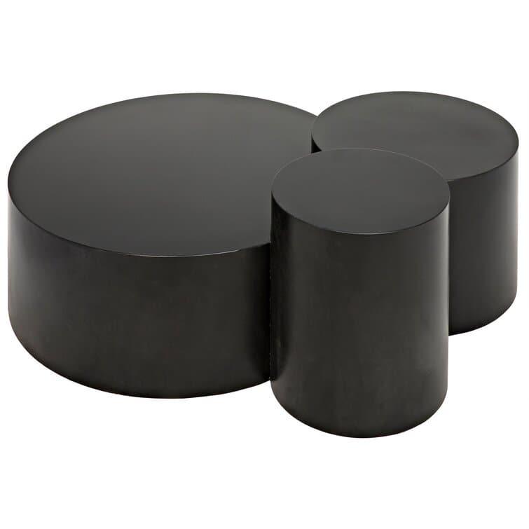 Noire 3 Step Round Coffee Table - MAIA HOMES
