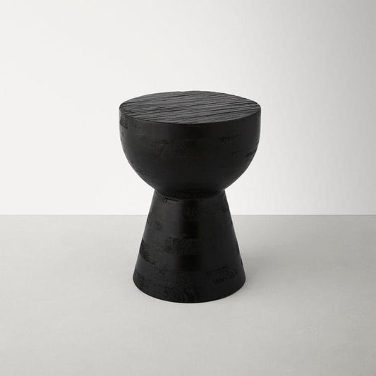 Noire Solid Wood Block End Table - MAIA HOMES