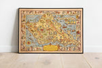 Oahu Island Map Print| Art History