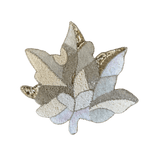 Off-White Beaded Maple Leaf Shaped Embroidery Placemats