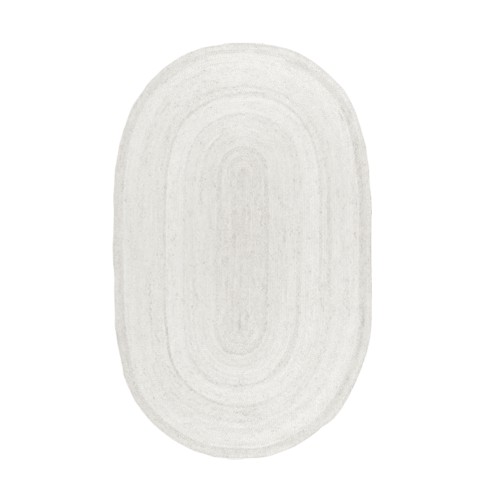 Off White Oval Braided Jute Rug - MAIA HOMES