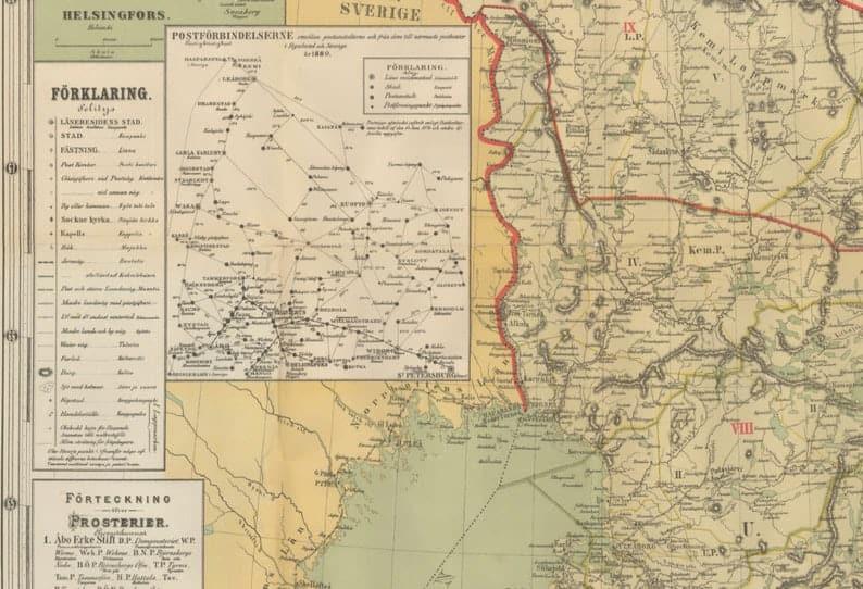 Old Map of Finland| Suomenmaan Kartta