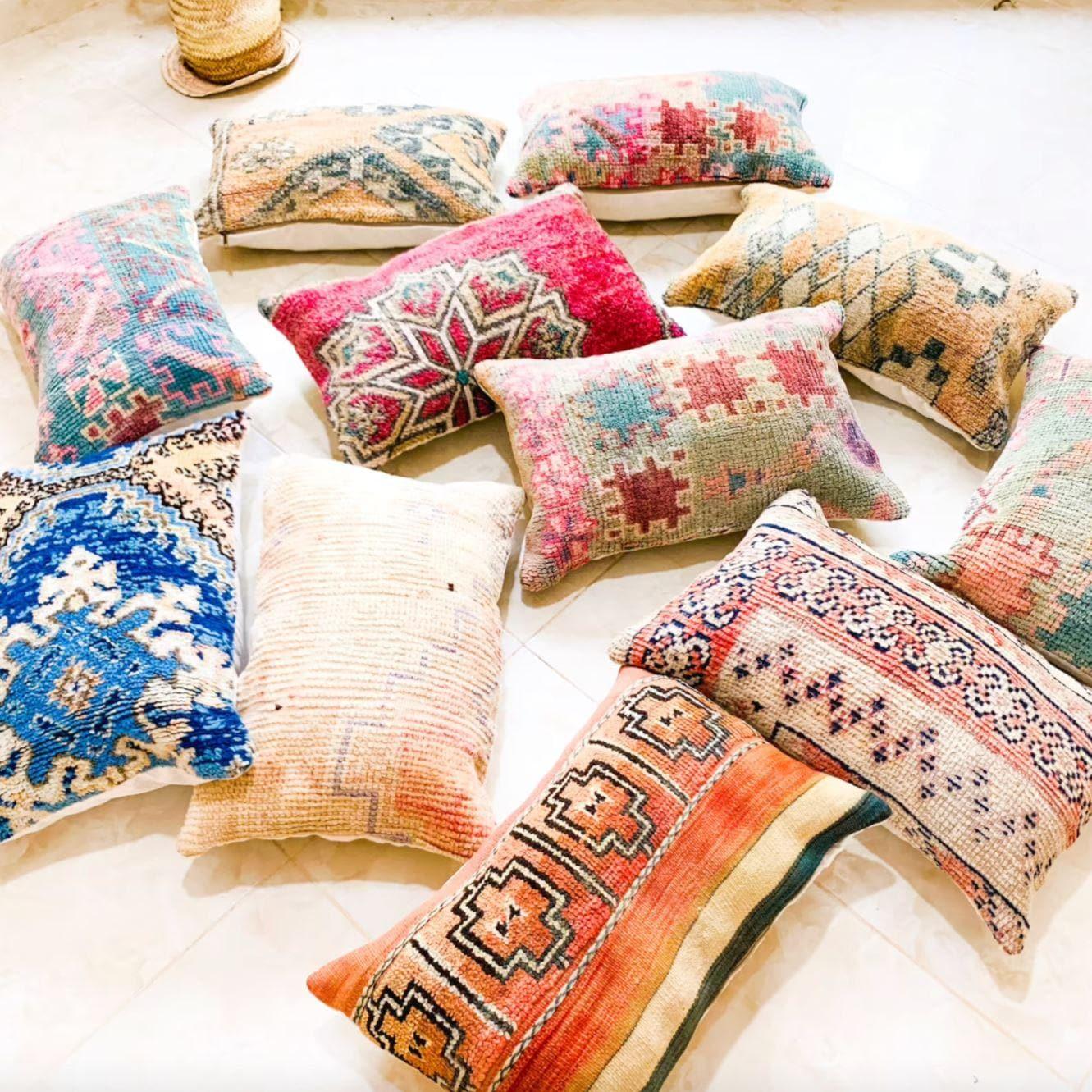 One of a Kind Moroccan Kilim Lumbar Pillow Cover - MAIA HOMES