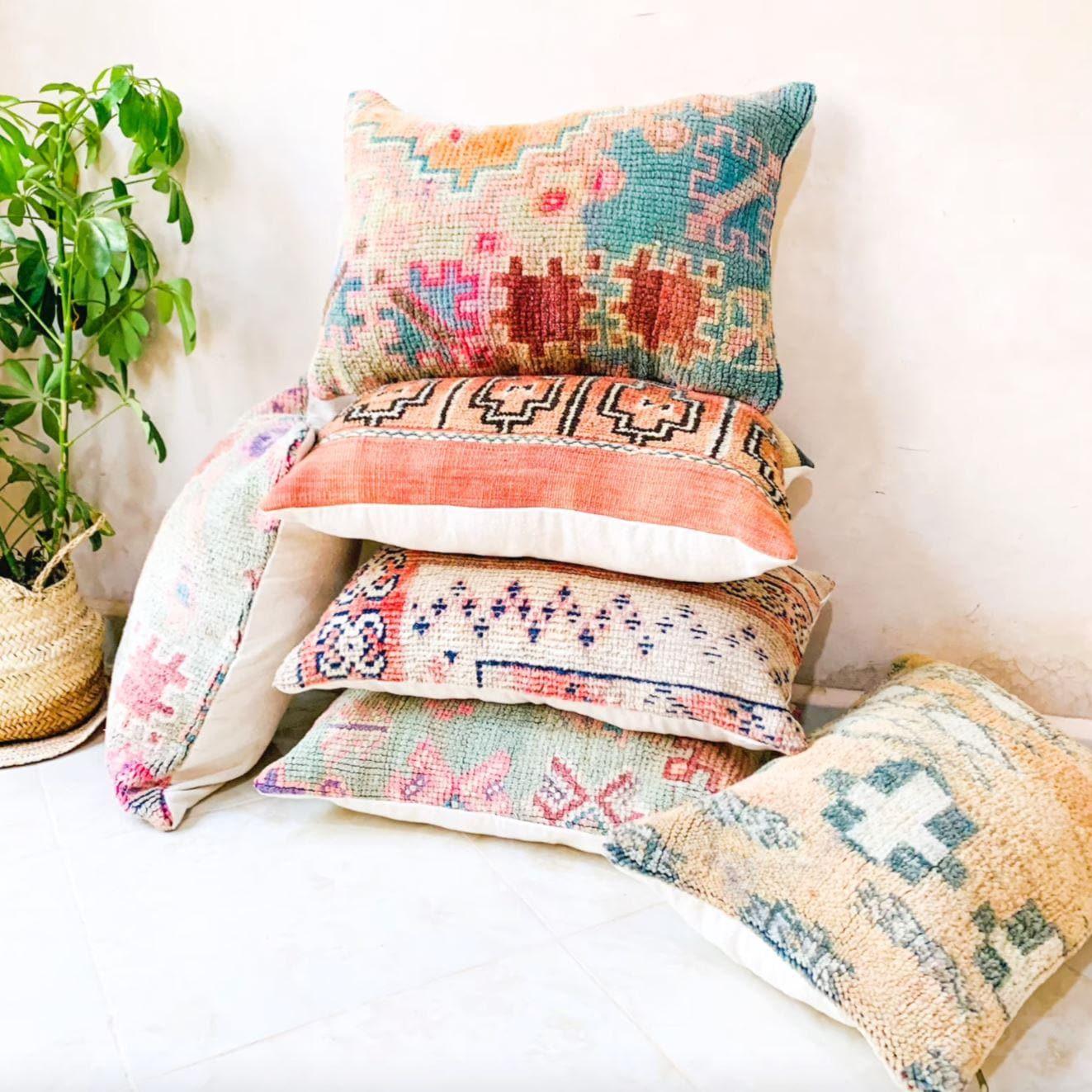 One of a Kind Moroccan Kilim Lumbar Pillow Cover - MAIA HOMES