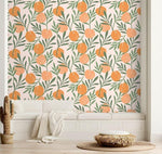 Orange and Green Leaves Illustration Wallpaper