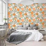 Orange and Green Leaves Illustration Wallpaper