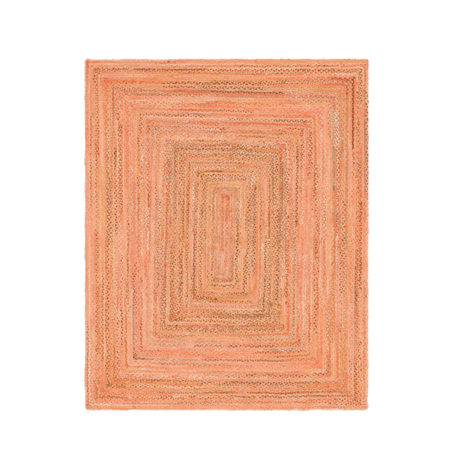 Orange Hand Braided Jute Area Rug - MAIA HOMES