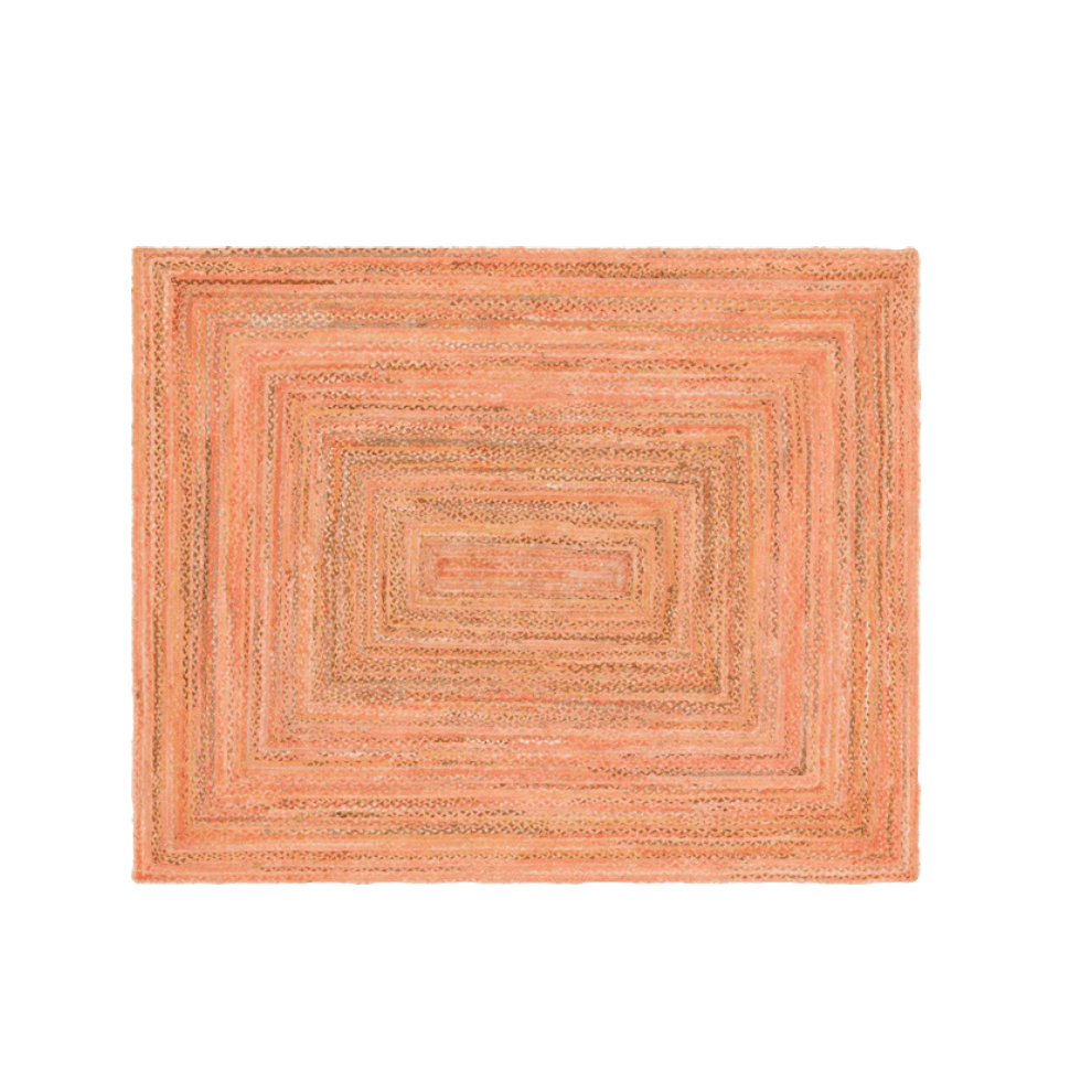 Orange Hand Braided Jute Area Rug