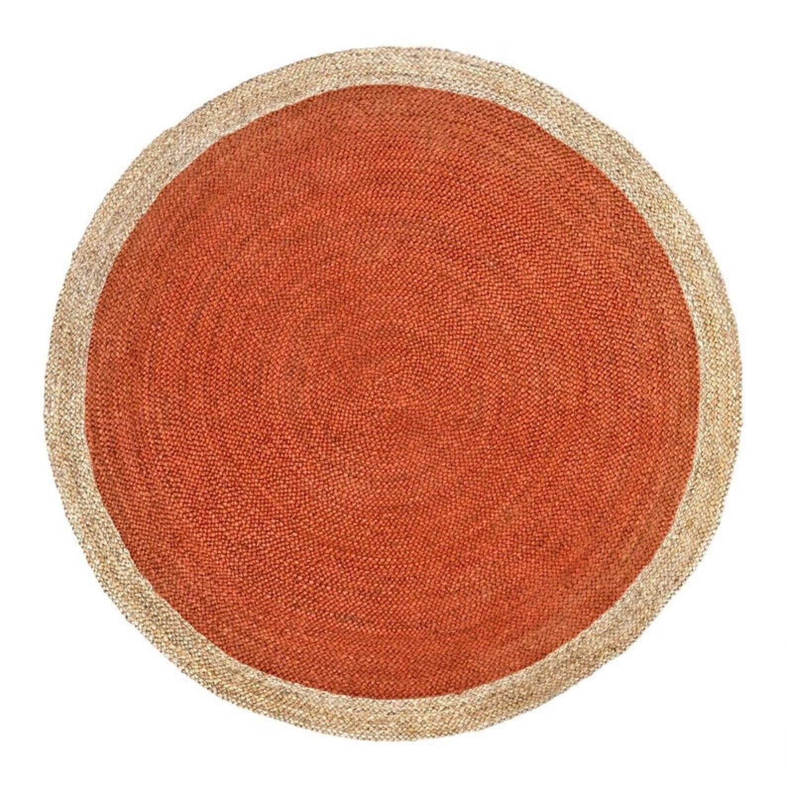 Orange Round Jute Rug