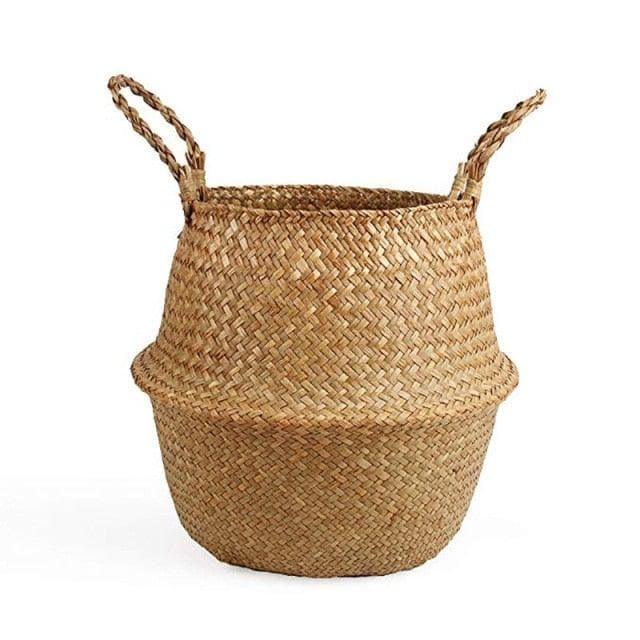 Organic Seagrass Hand Woven Basket with Tassel basic