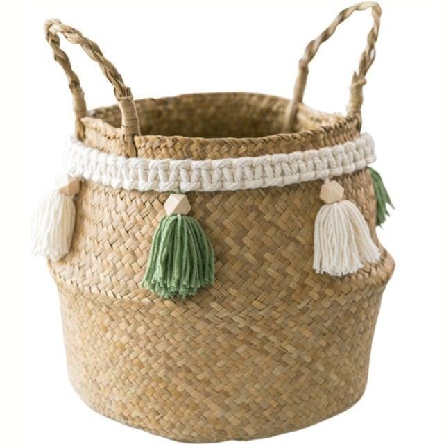 Organic Seagrass Hand Woven Basket with Tassel miley