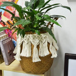 Organic Seagrass Hand Woven Basket with Tassel boha