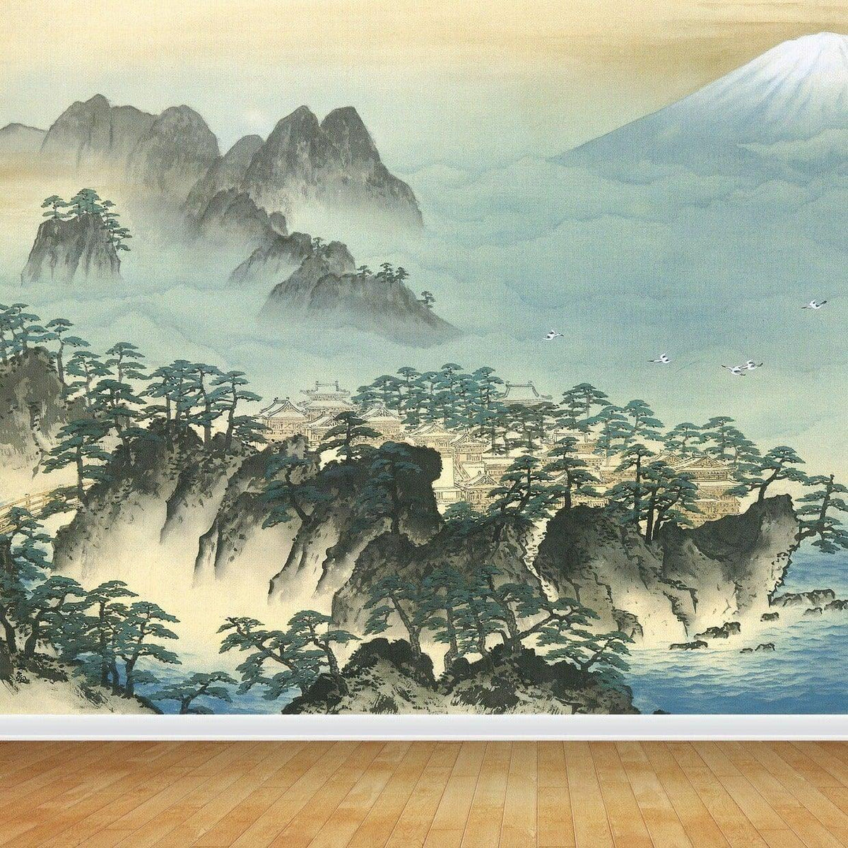 Oriental Japanese Ocean Landscape Wall Mural