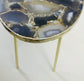 Oval Agate Gemstone Quartz Organic Edge Side Table - MAIA HOMES