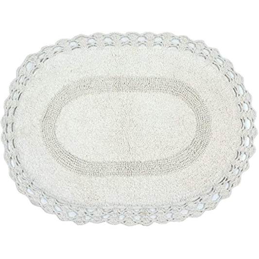 Oval Shaped Crochet Reversible Bath Rug - MAIA HOMES