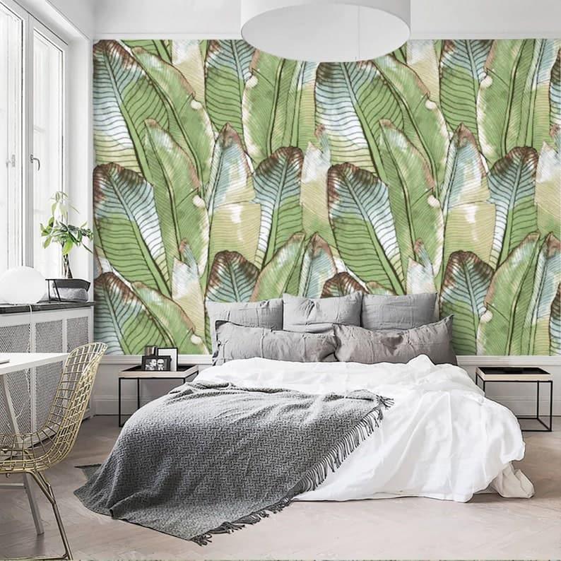 Oversized Banana Leaves Tropical Wallpaper