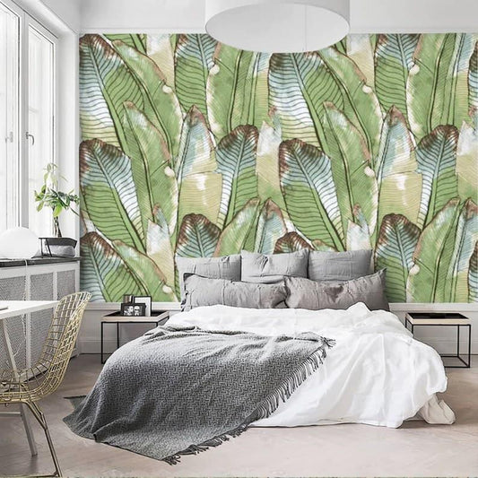 Oversized Banana Leaves Tropical Wallpaper - MAIA HOMES