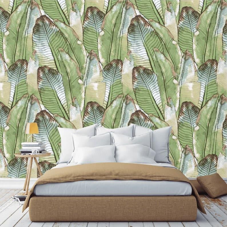 Oversized Banana Leaves Tropical Wallpaper