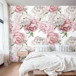 Oversized Peonies Floral Watercolor Wallpaper