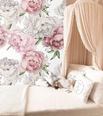 Oversized Peonies Floral Watercolor Wallpaper