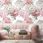 Oversized Peonies Floral Watercolor Wallpaper