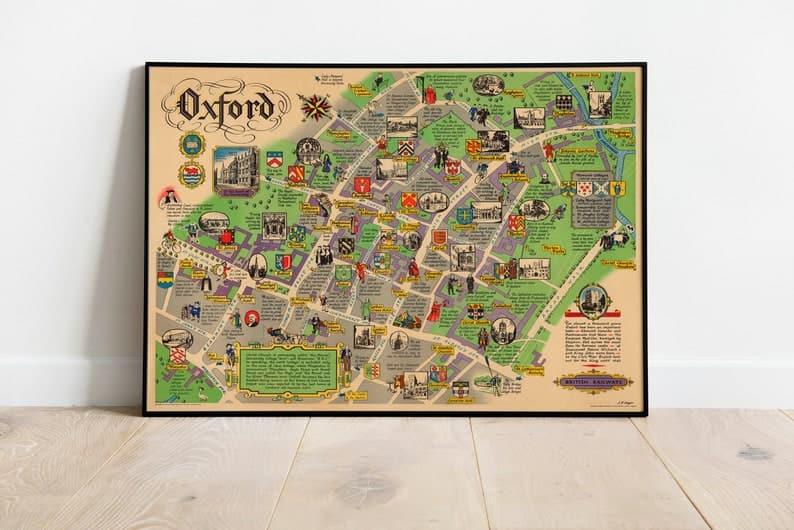 Oxford Map Print| Art History - MAIA HOMES