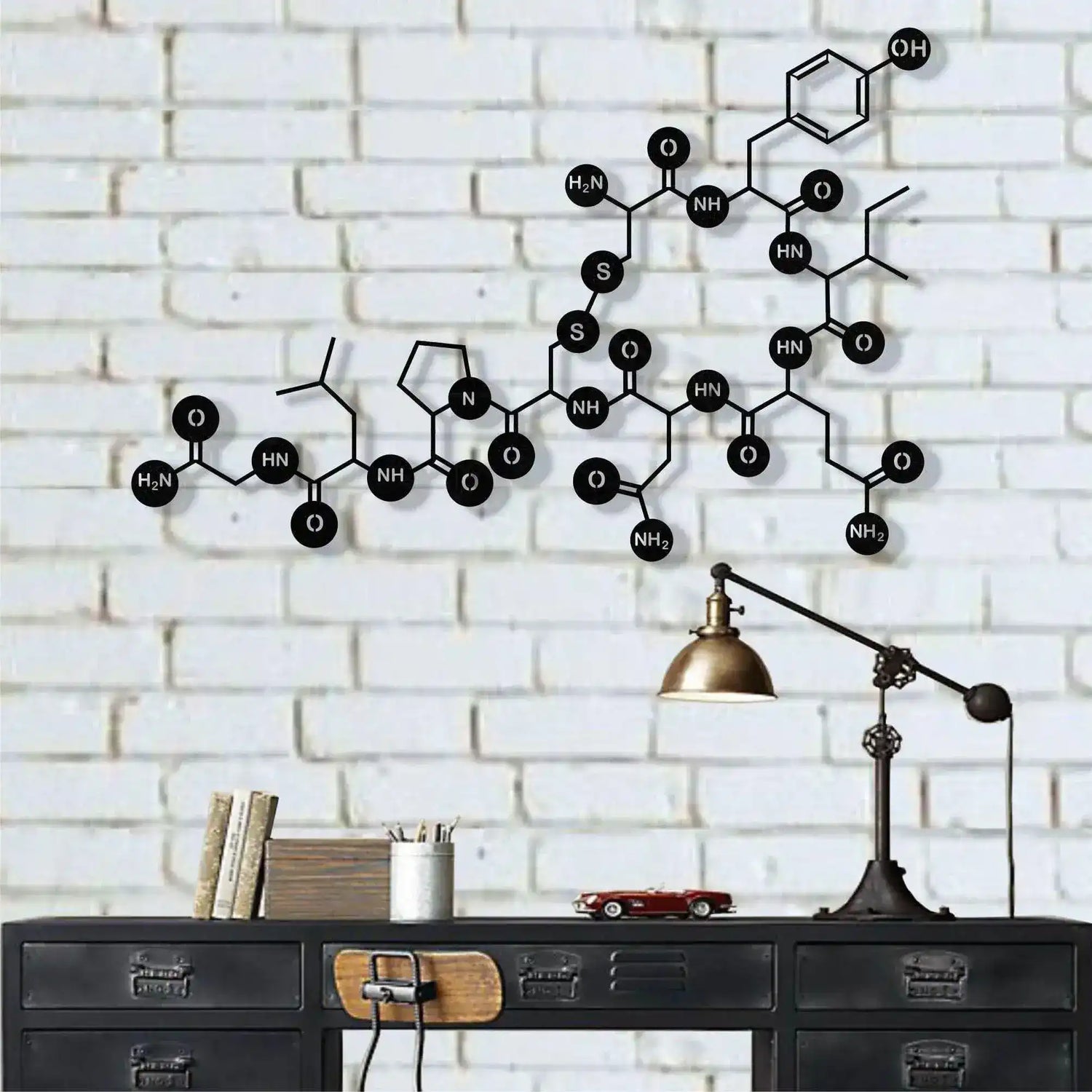 Oxytocin Molecule, Metal Wall Decor