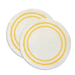 Pack of 2 Golden Border White Luxury Microfiber Bath Mats 25" Round