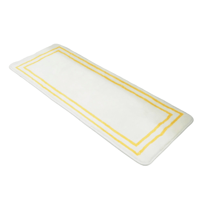 Pack of 2 Golden Border White Luxury Microfiber Bath Mats